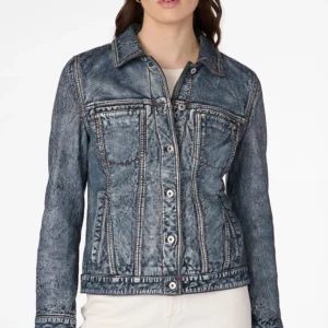 Addison Leather Denim Jacket